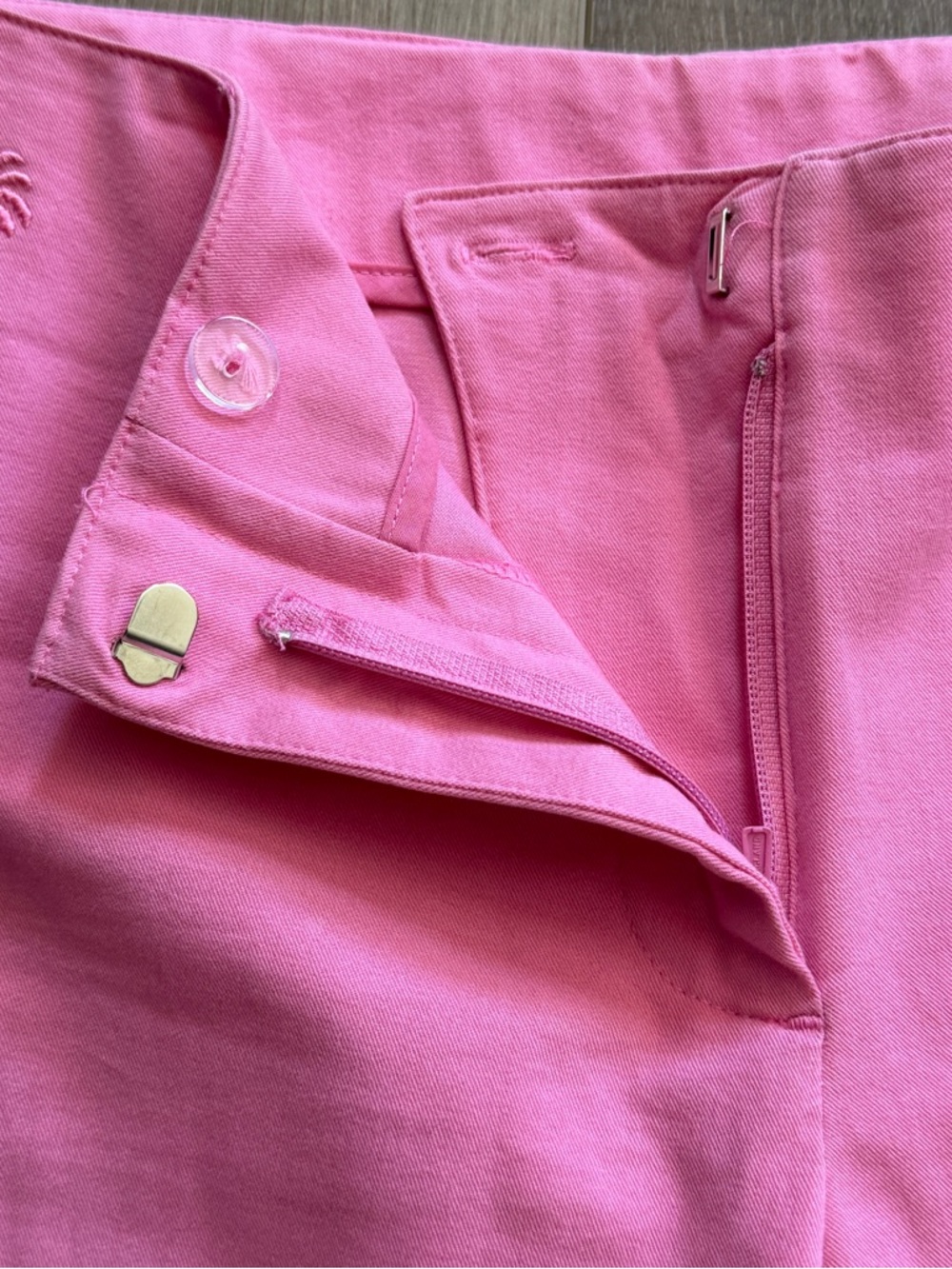 Lilly Pulitzer Pink Cotton Spandex Pants Women 2 Flat Front Straight Leg Palm - Picture 6 of 10